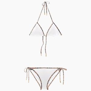 Burberry Mata Check-Trim Triangle Bikini Set